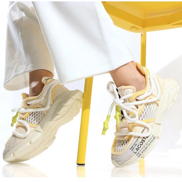 Lacoste Shoes - Free People Lacoste L003 Active Runway Sneaker Mixed Material Off White
